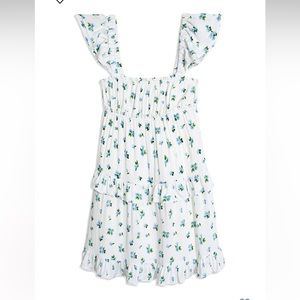 NWT WeWoreWhat Flirty Watercolor Ditsy Ruffle Dress XS